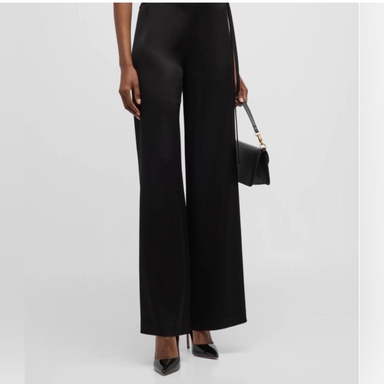 Jason Wu Black Wide Leg Satin Pants